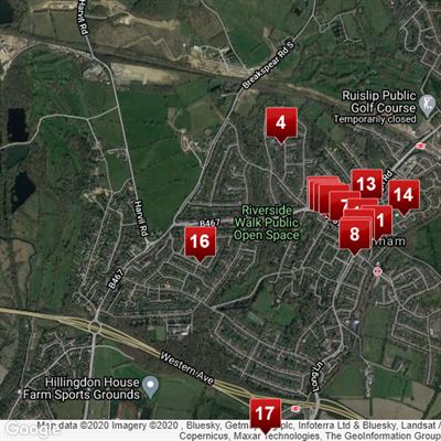 Ickenham Halloween Trail Business Map