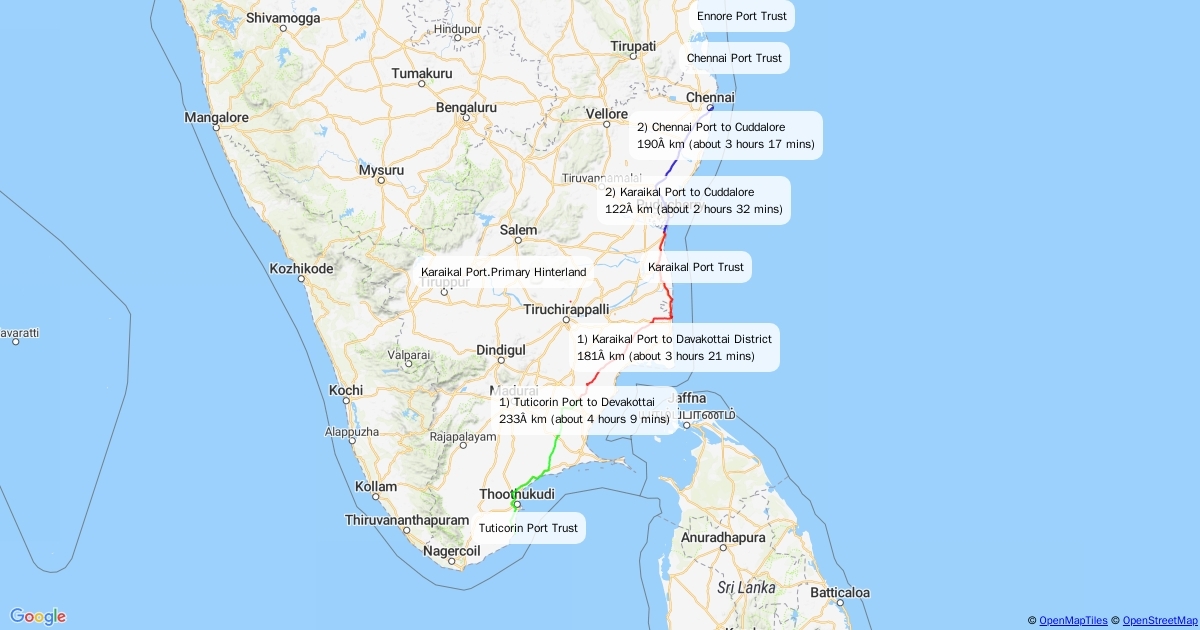Nearest Port Karaikal Scribble Maps