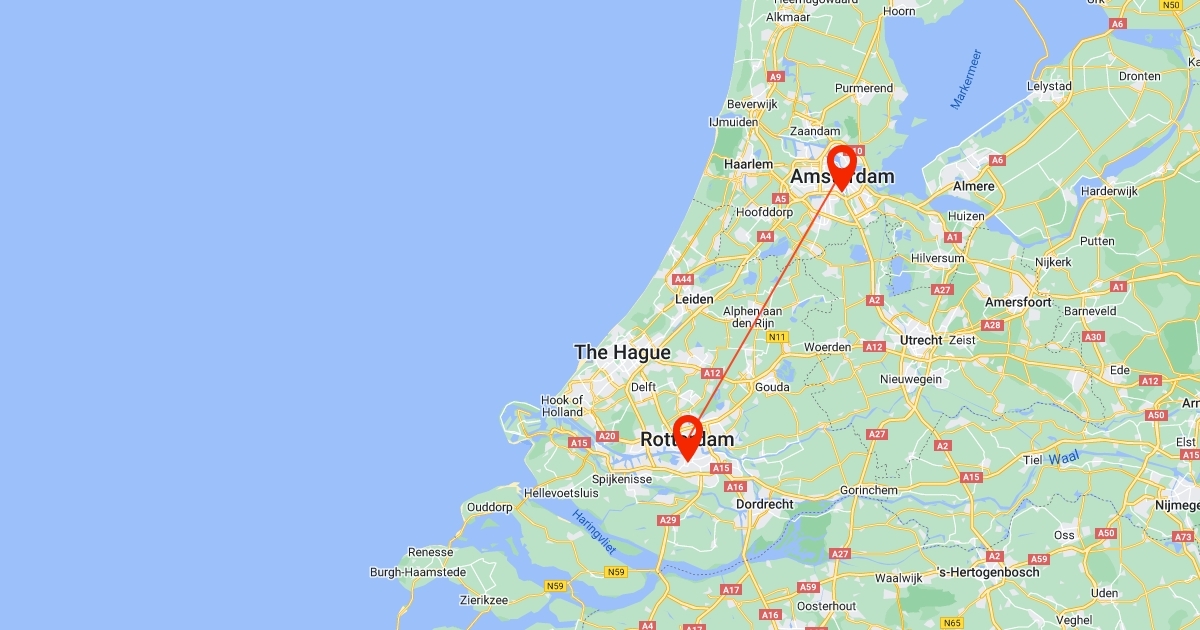 Amsterdam To Rotterdam Scribble Maps