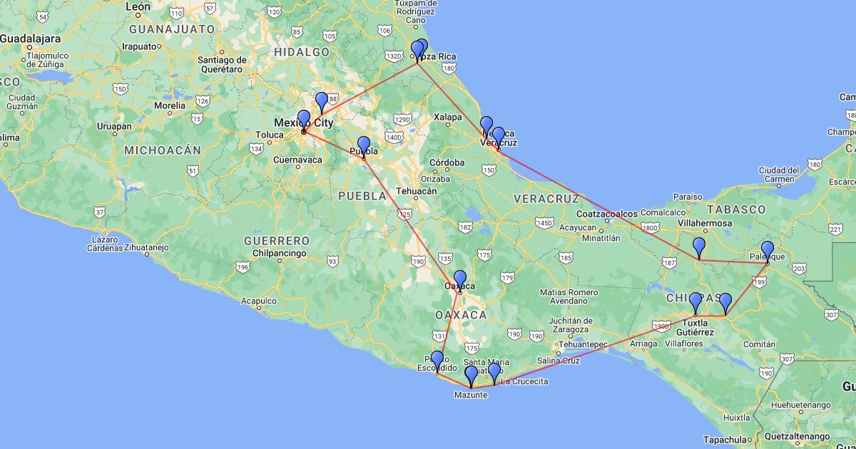 RUTA QUETZAL 1997 Scribble Maps
