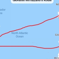 Giovanni Verrazzano's Route