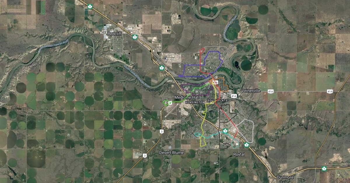 Medicine Hat Bus Map Scribble Maps
