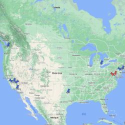Carte sur les lieux de puissance des Etats-Unis