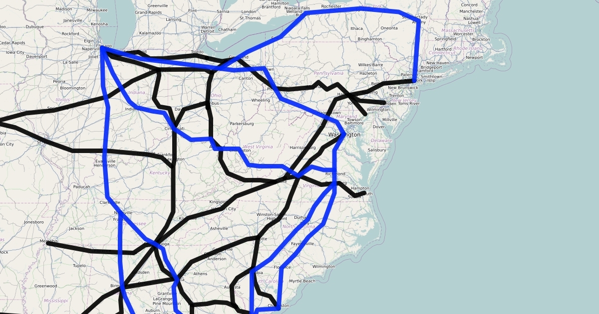 freight rail passenger map Scribble Maps