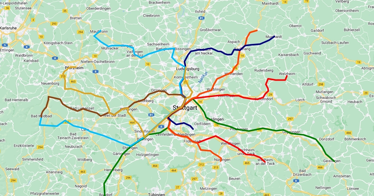 VVS Netz Ausgebaut Beispiel 1 Scribble Maps