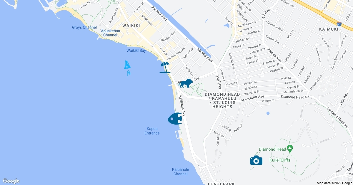 Waikiki Beach Map Scribble Maps