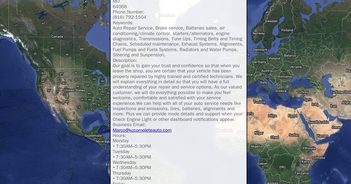 KC Complete Auto Service Scribble Maps