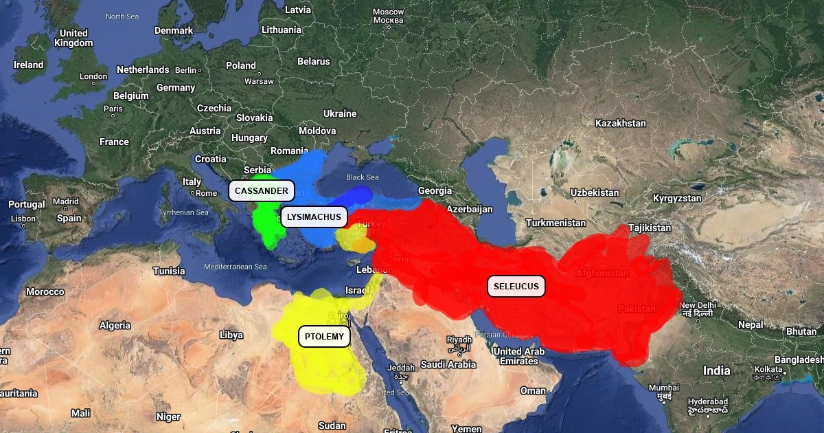 Alexander's Empire Divided Scribble Maps