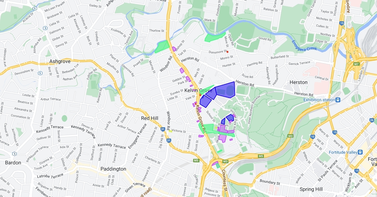 Map of kelvin Grove Scribble Maps
