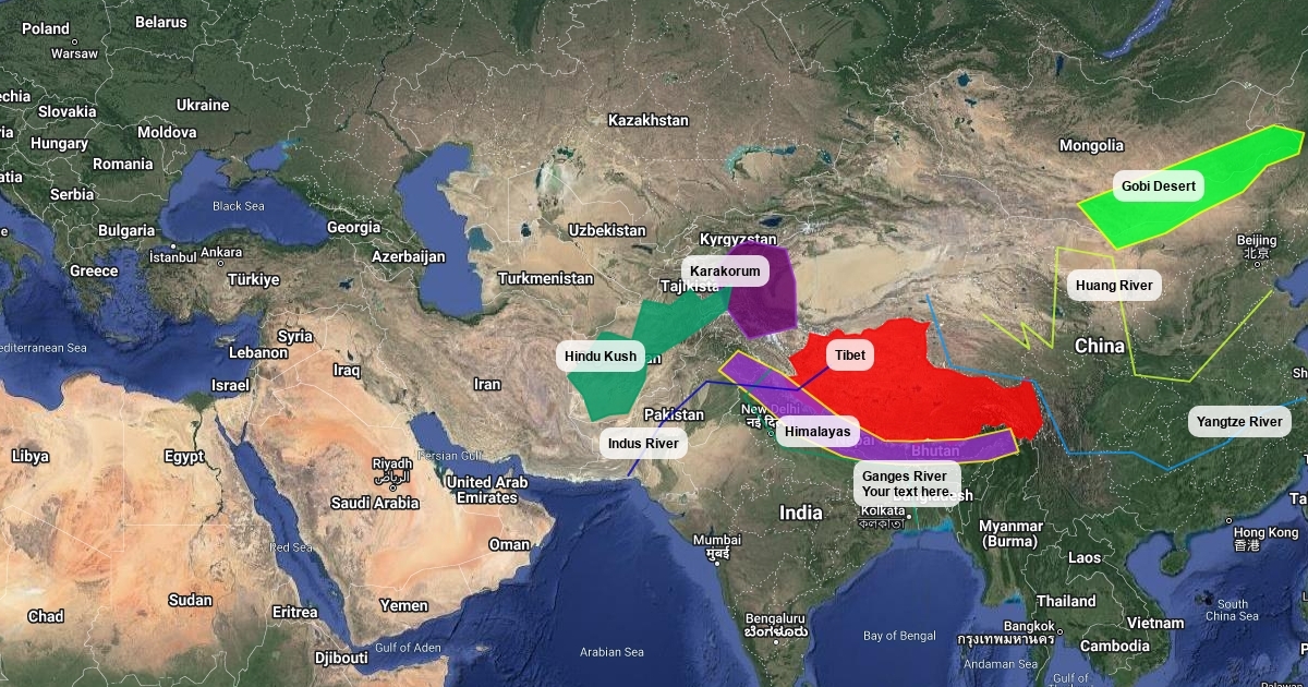 Physical Features of Asia : Scribble Maps