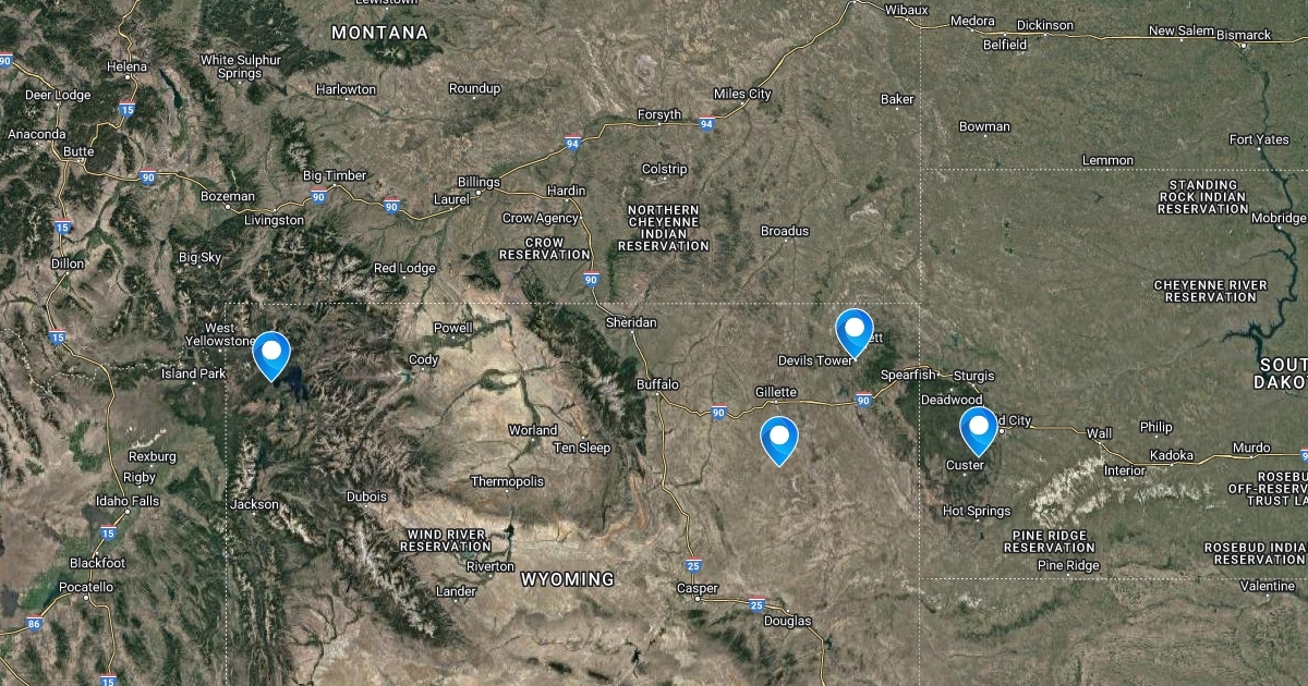 Itinerary The MONUMENTAL Route Rushmore to Devils Tower Scribble Maps