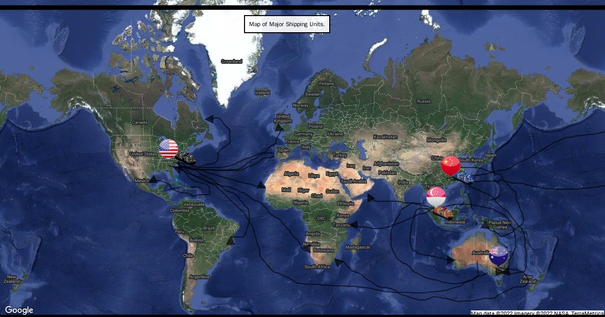 Map Of Major Shipping Units Scribble Maps