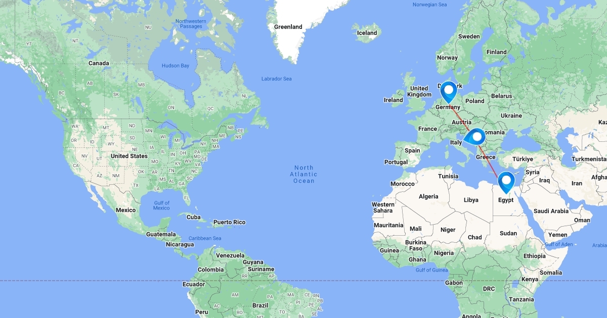 from Egypt to germany Scribble Maps