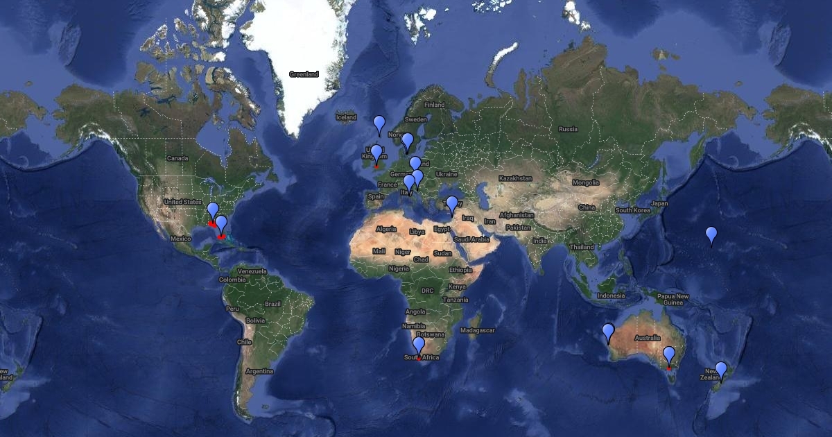 Known locations of micronations Scribble Maps