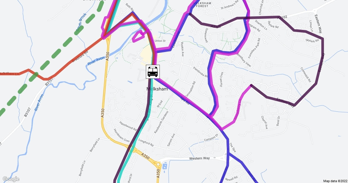Melksham Town Bus Scribble Maps